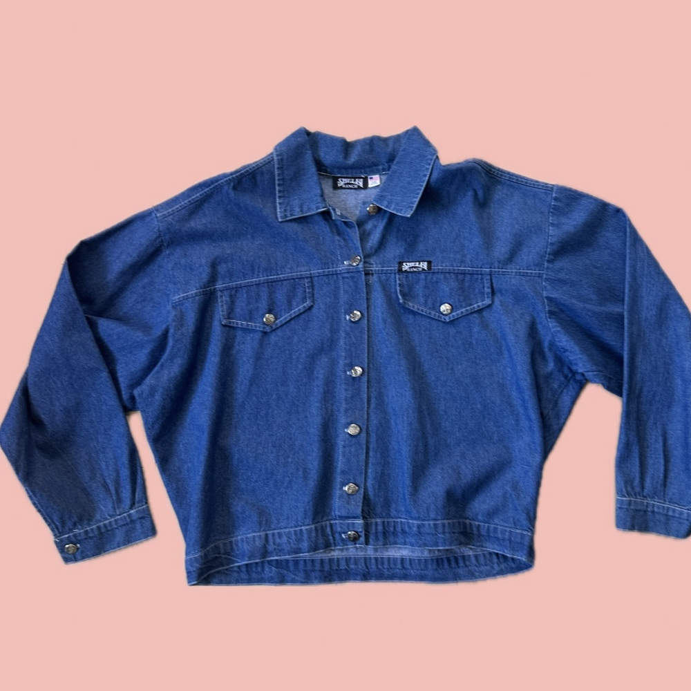 Shelbi Ranch 90s Denim Shirt Jacket Made in USA Size L Western